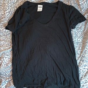 PINK victoria’s Secret black short sleeve shirt